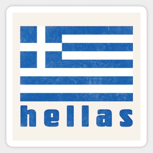 Hellas / Greece Retro Faded Style Flag Design Magnet